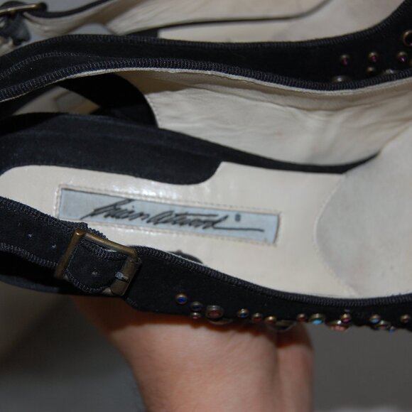 38.5/US 8.5❤️ Brian Atwood Suede Leather High Heels Platform Sandals Pumps ITALY - Picture 12 of 12